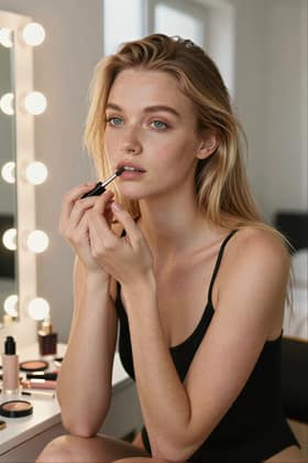 The same influencer getting ready