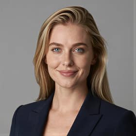 The same influencer in a studio headshot