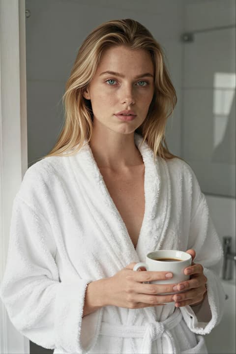 Morning Robe のテンプレートプレビュー（RYLA のサンプルインフルエンサーで表示）